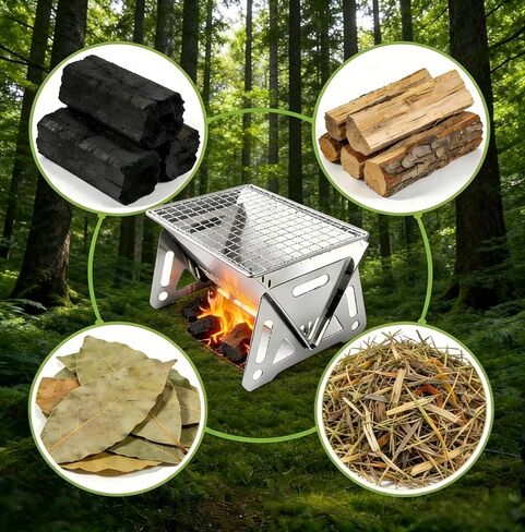 Portable Folding Camp Stove, Compact Lightweight Steel Cooking Stove for Camping Backpacking Hiking Emergency Use in Saudi Arabia