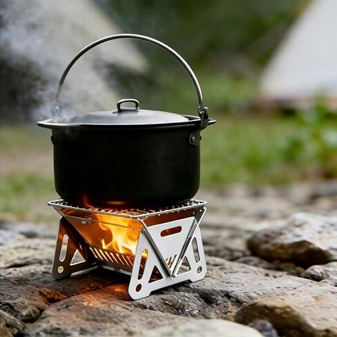Portable Folding Camp Stove, Compact Lightweight Steel Cooking Stove for Camping Backpacking Hiking Emergency Use in Saudi Arabia