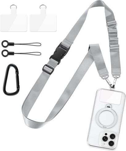 Multifunctional Phone Lanyard Adjustable Anti-Theft Crossbody Phone Strap | 18.3-27.2" Adjustable soft strap,Quick release,0.02" thin pad,Easy charging,Daily Walk Travel Hiking Essentials,Gifts in Saudi Arabia
