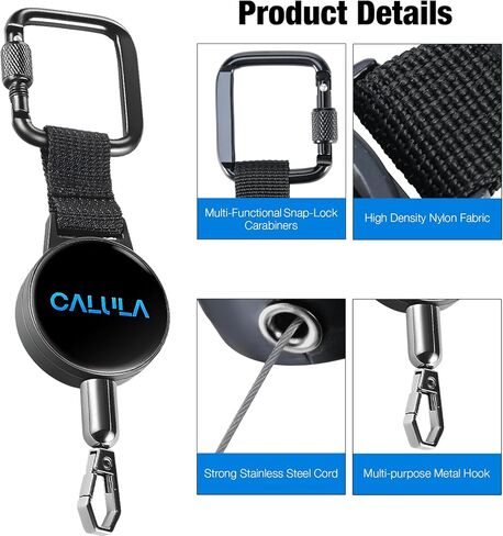 CALULA 25.5 بوصة حبل هاتف قابل للسحب مضاد للسرقة، حبل هاتف للتزلج والمشي لمسافات طويلة والسفر في الهواء الطلق، حزام هاتف مضاد للنشل مع حلقة تسلق للقفل ومرساة عالمية in Kuwait