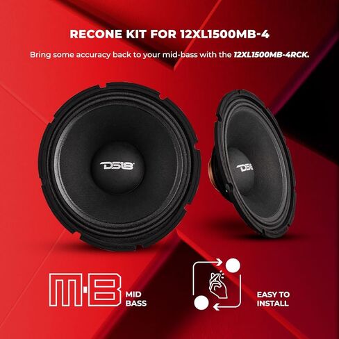 طقم Recone DS18 12XL1500MB-4RCK لمكبر صوت متوسط ​​الجهير مقاس 12 بوصة 12XL1500MB-4، جزء مكبر صوت بديل in Saudi Arabia