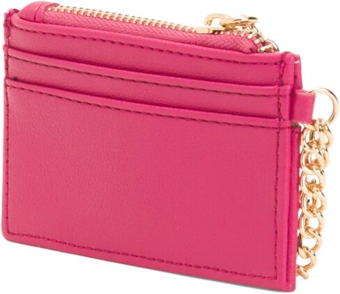 Juicy Couture Women’s Charm Card Case Wallet with Zip Pocket and Gold Chain Wristlet (Red) in Saudi Arabia