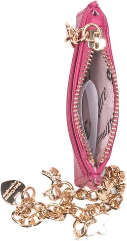 Juicy Couture Women’s Charm Card Case Wallet with Zip Pocket and Gold Chain Wristlet (Red) in Saudi Arabia