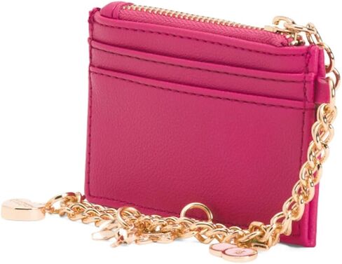 Juicy Couture Women’s Charm Card Case Wallet with Zip Pocket and Gold Chain Wristlet (Red) in Saudi Arabia