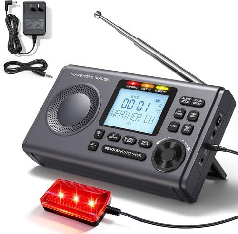 RunningSnail NOAA Weather Alert Radio - S.A.M.E Localized Programming, 23 County Codes & 80+ Emergency Alerts, Battery Backup, Alarm, Selectable Alert Tone, External Antenna, External Warning Light in Saudi Arabia