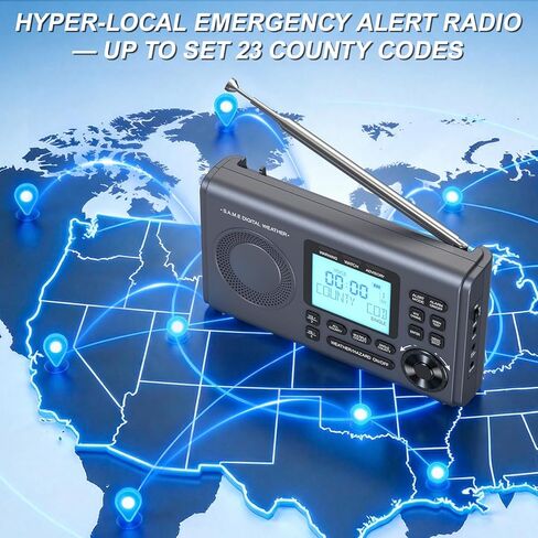 RunningSnail NOAA Weather Alert Radio - S.A.M.E Localized Programming, 23 County Codes & 80+ Emergency Alerts, Battery Backup, Alarm, Selectable Alert Tone, External Antenna, External Warning Light in Saudi Arabia