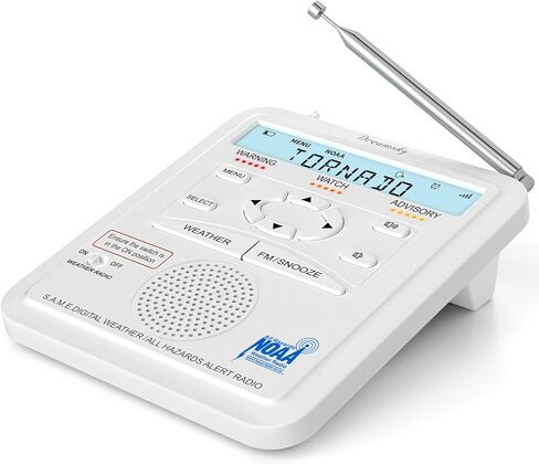 DreamSky Weather Radio NOAA Emergency Alert with FM Radio - S.A.M.E. Localized County Code Programming, 80+ Emergency Alerts, 3 Alert Tones, Plug in Radios for Home with Battery Backup, Alarm Clock in Saudi Arabia