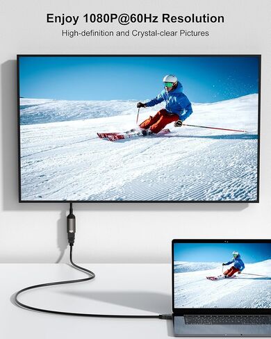 VGA إلى HDMI، محول HDMI أحادي الاتجاه إلى VGA (أنثى إلى ذكر)، محول VGA (العرض) إلى HDMI (المصدر) 1080P@60 هرتز متوافق مع الكمبيوتر، سطح المكتب، الكمبيوتر المحمول، الكمبيوتر الشخصي، الشاشة، جهاز العرض in Kuwait