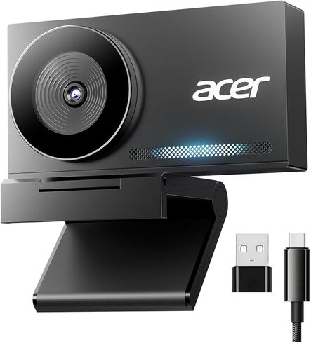 Acer 4K Webcam for PC/Mac with All-Metal Unibody Sculpted, Sony 1/2" Sensor, PDAF, 2 Noise Reduction Mics, Privacy Cover for Switch 2/Zoom/Teams/Facetime/YouTube/Google Meet in Saudi Arabia