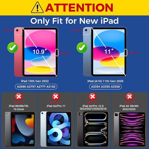 عبوتان من واقي الشاشة لجهاز iPad 11th A16 2025 والجيل العاشر 10.9 بوصة 2022، حافظة فائقة الحساسية صديقة للبيئة عالية الدقة وزجاج مقسى بصلابة 9H [متوافق مع معرف الوجه وقلم Apple] in Kuwait
