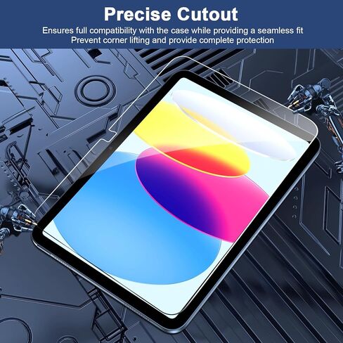 عبوتان من واقي الشاشة لجهاز iPad 11th A16 2025 والجيل العاشر 10.9 بوصة 2022، حافظة فائقة الحساسية صديقة للبيئة عالية الدقة وزجاج مقسى بصلابة 9H [متوافق مع معرف الوجه وقلم Apple] in Kuwait