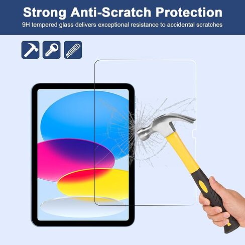 عبوتان من واقي الشاشة لجهاز iPad 11th A16 2025 والجيل العاشر 10.9 بوصة 2022، حافظة فائقة الحساسية صديقة للبيئة عالية الدقة وزجاج مقسى بصلابة 9H [متوافق مع معرف الوجه وقلم Apple] in Kuwait
