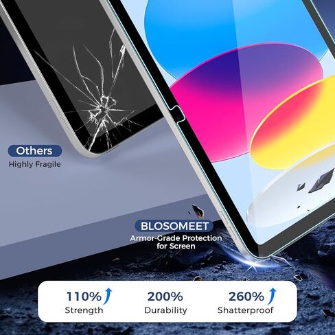 عبوتان من واقي الشاشة لجهاز iPad 11th A16 2025 والجيل العاشر 10.9 بوصة 2022، حافظة فائقة الحساسية صديقة للبيئة عالية الدقة وزجاج مقسى بصلابة 9H [متوافق مع معرف الوجه وقلم Apple] in Kuwait