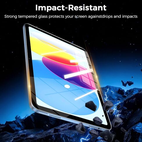 واقي شاشة مكون من قطعتين لجهاز iPad 11th A16 2025 والجيل العاشر 10.9 بوصة 2022، طبقة من الزجاج المقوى عالي الدقة الشفاف 9H متوافق مع iPad 11/10 Gen، حساس للمس in Kuwait