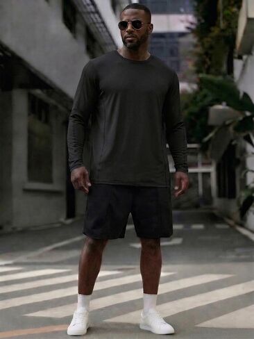 Men's Sun Protection Shirts Long Sleeve UPF 50+ Rash Guard Swim Shirt Athletic Running UV Fishing Hiking SPF in Saudi Arabia