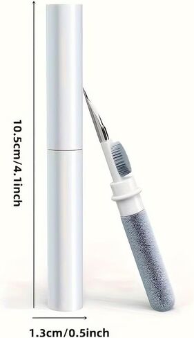 Wireless Earphone Cleaning Kit 3-in-1 Compact Precision Metal Pick Brush Foam Swab for AirPods Earbuds Home Travel Office, White in Saudi Arabia