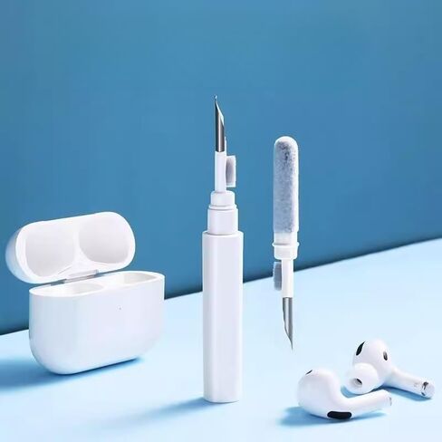 Bluetooth Headphone Cleaning Pen, Multi-Functional Brush for Earphone Ports, Earbuds Dust Remover with Soft Tip for Audio Devices (Black and White) in Saudi Arabia