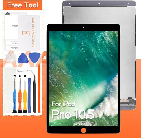 قطعة بديلة للشاشة لجهاز iPad Pro 10.5 2017 A1701، A1709، A1852 10.5 بوصة شاشة LCD تعمل باللمس محول رقمي كامل، مع أدوات (أسود) in Kuwait