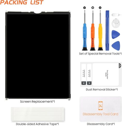 for iPad Air 1 LCD Screen Replacement 9.7" with Digitizer,for iPad 5 5th Gen LCD Pannel (Compatible with iPad 9.7 2017 A1474, A1475, A1476,A1822, A1823) - Touch Function NOT Supported in Saudi Arabia