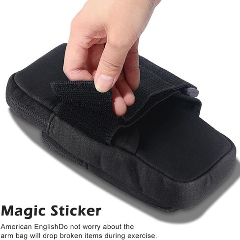 Phone Holder for Running, Universal Adjustable Arm Band Key Card Bag Fit Gym Jogging Hiking Exercise Walking Workout, Running Armband for Phone Under 7 Inch(Black) in Saudi Arabia