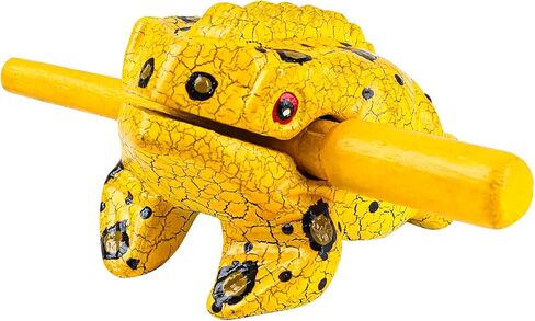 3.5" Wooden Frog Guiro Rasp Instrument - Percussion Musical Tone Block Craft (Blue) in Kuwait