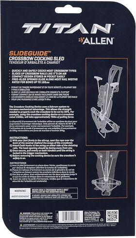 Titan SlideGuide Crossbow Sled من شركة Allen - يناسب معظم الأقواس التقليدية والمنحنية - دليل السكة ذاتية المحاذاة - يقلل من جهد التصويب - مقابض السيليكون - يصل وزنها إلى 185 رطلاً. - أسود in Kuwait