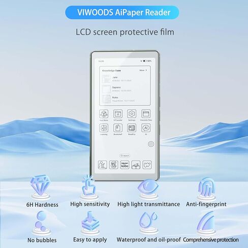 NOUKAJU [2Pack] Screen Protector for VIWOODS AiPaper Reader, HD Protective Film,6h Hardness,Scratch,Anti-Fingerprin,Protective Film for VIWOODS AiPaper Reader 6.13inch(Not tempered glass) in Kuwait