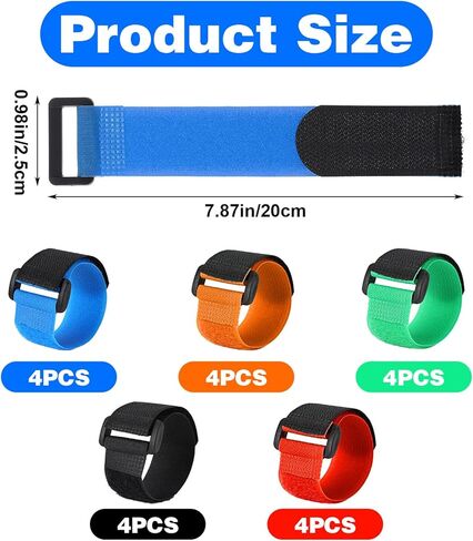 20 Pcs Fishing Rod Straps, 5 Color Hook & Loop Fish Rod Belts, Adjustable Elastic Tackle Belt Ties Casting Rods Fishing Pole Straps FishingRod Ties for Casting, Fly Rods in Saudi Arabia