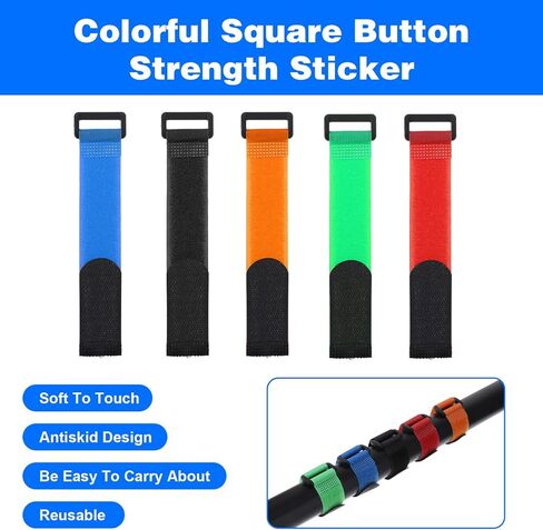 20 Pcs Fishing Rod Straps, 5 Color Hook & Loop Fish Rod Belts, Adjustable Elastic Tackle Belt Ties Casting Rods Fishing Pole Straps FishingRod Ties for Casting, Fly Rods in Saudi Arabia