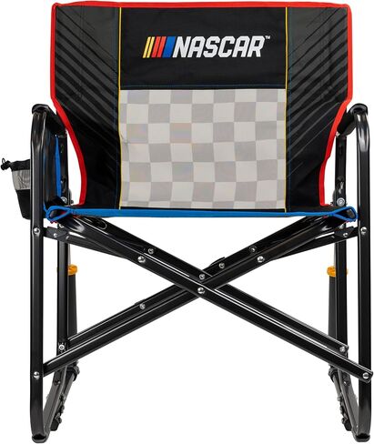 GCI Outdoor NASCAR Freestyle XL Rocker Camping & Sideline Sports Chair | Portable Folding Rocking Chair with Durable Armrests & Drink Holder | Great for Big and Tall, Black in Saudi Arabia