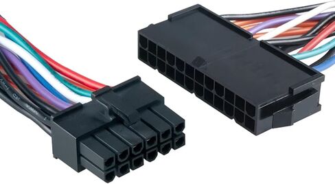كابل إمداد الطاقة الرئيسي من 24pin إلى 12pin لسلك طاقة الكمبيوتر المحمول 3.94 بوصة 18AWG in Kuwait