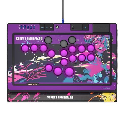 Qanba Sapphire S1 Street Fighter 6 Juri Edition Leverless Arcade Controller Joystick for PlayStation 5 and PlayStation 4 and PC (Fighting Stick) Officially Licensed Sony Product，Detachable Joystick，Tournament Grade for Fighting Games,18 Adjustable Buttons in Saudi Arabia