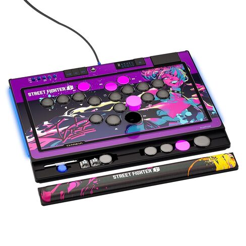 Qanba Sapphire S1 Street Fighter 6 Juri Edition Leverless Arcade Controller Joystick for PlayStation 5 and PlayStation 4 and PC (Fighting Stick) Officially Licensed Sony Product，Detachable Joystick，Tournament Grade for Fighting Games,18 Adjustable Buttons in Saudi Arabia