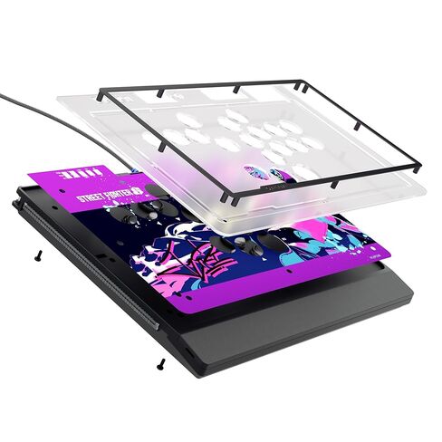 Qanba Sapphire S1 Street Fighter 6 Juri Edition Leverless Arcade Controller Joystick for PlayStation 5 and PlayStation 4 and PC (Fighting Stick) Officially Licensed Sony Product，Detachable Joystick，Tournament Grade for Fighting Games,18 Adjustable Buttons in Saudi Arabia