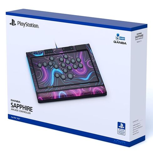 Qanba Sapphire S1 Street Fighter 6 Juri Edition Leverless Arcade Controller Joystick for PlayStation 5 and PlayStation 4 and PC (Fighting Stick) Officially Licensed Sony Product，Detachable Joystick，Tournament Grade for Fighting Games,18 Adjustable Buttons in Saudi Arabia