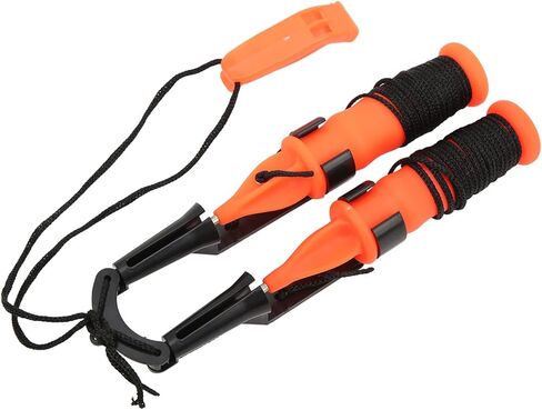 2 x Retractable Ice Fishing Safety Barbs Ice Fishing Safety Kit Winter Barbs with Emergency Whistle and Black Rope in Saudi Arabia