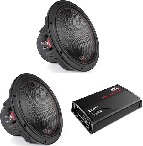MTX 7512-44 75-Series 12" 750W RMS Dual 4-Ohm Subwoofer (2) JH10001 Jackhammer Series 1100W x 1 @ 1-Ohm Class D Mono Block Amplifier in Saudi Arabia