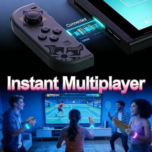 وحدات تحكم التبديل MunyLazy، استبدال Joy Remote Con اللاسلكية للتبديل 1 OLED Lite، عصا التحكم بتأثير Hall No Drift، لعب لمدة 20 ساعة، HD Rumble، تحكم جيروسكوبي، بدون NFC، رمادي رائع جدًا in Kuwait