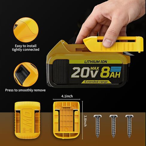 8 Pack Battery Holder Compatible with Dewalt 20V Battery, Wall Mount Storage Rack for DCB200 DCB203 DCB204 DCB205 DCB606 DCB609 DCB612 Batteries - Garage, Work Van Organizer (with 24 Screws) in Saudi Arabia