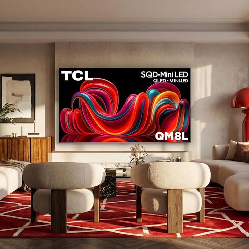 TCL 75 Inch Class QM8L Series | SQD-Mini-LED QLED Smart TV | 75QM8L, 2026 Model | 144Hz | Ultimate Color Brightness & Contrast | Google AI Bang & Olufsen | Voice Control Gaming Streaming Television in Saudi Arabia