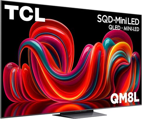 TCL 75 Inch Class QM8L Series | SQD-Mini-LED QLED Smart TV | 75QM8L, 2026 Model | 144Hz | Ultimate Color Brightness & Contrast | Google AI Bang & Olufsen | Voice Control Gaming Streaming Television in Saudi Arabia