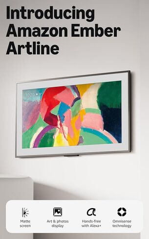 Amazon Ember Artline 55" with Fire TV (newest model), 4K Ultra HD QLED smart TV with free art and photos, anti-glare display, custom frames, Dolby Vision, find shows faster with Alexa+ - Walnut in Saudi Arabia