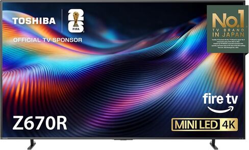 Toshiba 100" Z670 Series Mini-LED 4K UHD Smart Fire TV (100Z670R, 2026 New) - QLED, Native 144Hz, HDR10+, Dolby Vision IQ, REGZA Engine Zri, Dolby Atmos, Game Mode Pro, Alexa Built-in, Japan Quality in Saudi Arabia