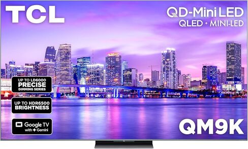تي سي ال 98 بوصة فئة QM9K سلسلة | ميني إل إي دي كيو إل إي دي 4K | 98QM9K، أحدث موديل | 144 هرتز ذروة السطوع والتباين دولبي فيجن | تعتيم دقيق يصل إلى LD6K | تلفزيون جوجل الذكي بالذكاء الاصطناعي | دولبي أتموس بانج آند أولفسن in Saudi Arabia