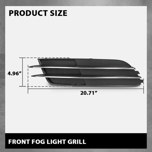 G-PLUS Pair Front Bumper Fog Light Grill Cover, Compatible with Audi A6/ A6 Quattro 2012 2013 2014 2015, Left Driver & Right Passenger Side 2PCS, 4G08076819B9, 4G0807682F9B9 in Saudi Arabia