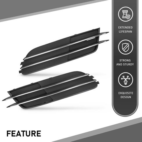 G-PLUS Pair Front Bumper Fog Light Grill Cover, Compatible with Audi A6/ A6 Quattro 2012 2013 2014 2015, Left Driver & Right Passenger Side 2PCS, 4G08076819B9, 4G0807682F9B9 in Saudi Arabia
