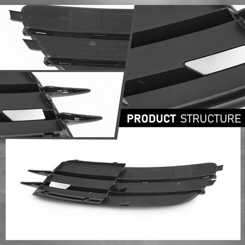 G-PLUS Pair Front Bumper Fog Light Grill Cover, Compatible with Audi A6/ A6 Quattro 2012 2013 2014 2015, Left Driver & Right Passenger Side 2PCS, 4G08076819B9, 4G0807682F9B9 in Saudi Arabia