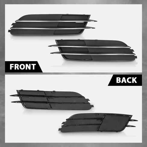 G-PLUS Pair Front Bumper Fog Light Grill Cover, Compatible with Audi A6/ A6 Quattro 2012 2013 2014 2015, Left Driver & Right Passenger Side 2PCS, 4G08076819B9, 4G0807682F9B9 in Saudi Arabia