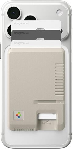 Spigen for MagSafe Wallet, Classic LS (MagFit) Holds 3 Cards, Compatible with iPhone 17/16/15/14/13/12 Pixel 10 MagSafe-Cases Pixelsnap Vintage Heavy Duty Hardshell Magnetic Card Holder - Stone in Saudi Arabia