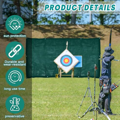 Boao 5x10ft Archery Backstop - Heavy Duty Reinforced Netting, Back Stop Net, Ideal for Outdoor Bow Arrow Practice, Target Shooting, and Home Range Use in Saudi Arabia